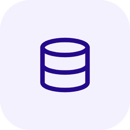 tuile-centraliser | Datacend Blue cylindrical database icon on a light purple rounded-square background, representing storage.